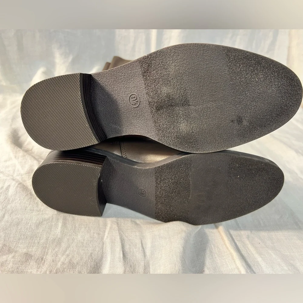 Brown Knee-High Zipped Boots - Picture 4 of 16